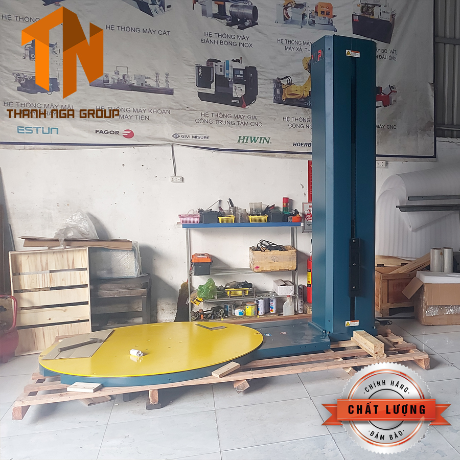 Máy quấn màng Pallet bàn xoay tự động