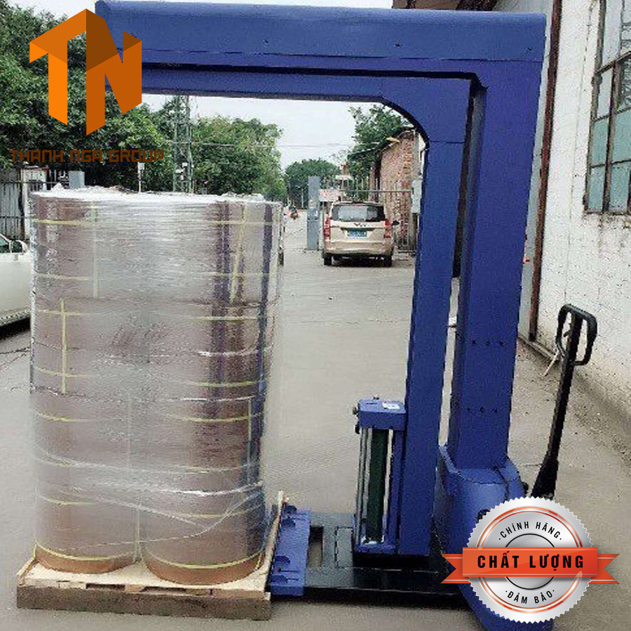 Máy quấn màng Pallet cánh tay quay tự động Kết hợp xe nâng tay